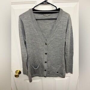 Smartwool Front Range Gray Merino Wool Cardigan Size Large Lightweight